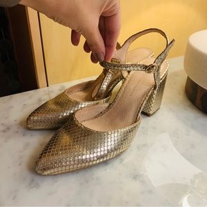 Gold Anthropologie Heel